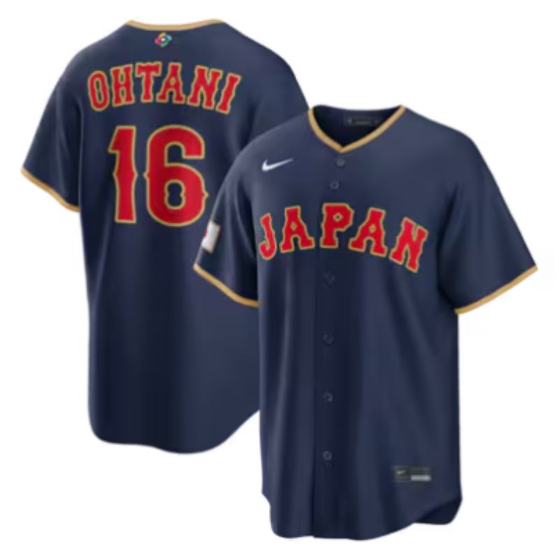 Men 2026 World Cub Japan #16 Ohtani Blue Game Nike MLB Jersey style 001->->MLB Jersey